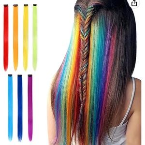7 Pcs Colored Clip In Hair Extensions 20 Inches